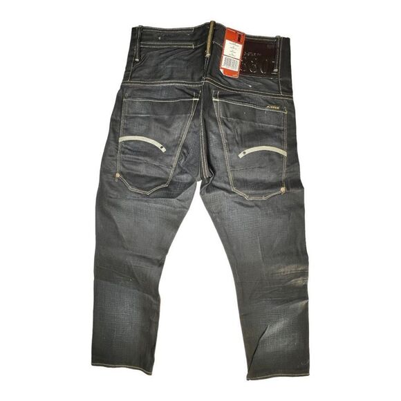 NWT Men’s G-STAR 3301 RAW worn in DENIM Structor Straight 28X32 Dark Blue - Picture 2 of 9